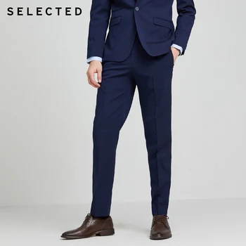 IZVĒLĒTS Vīriešu Tīru Krāsu Regulāras Biznesa Slim Fit Uzvalku Bikses S|42016A510