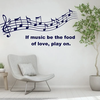 Ja Mūzika ir Pārtikas Mīlestības Spēlēt Uz Vēstulēm Vinila Sienas Uzlīmes Mūzikas Istaba Fona Mākslas Apdare Plakātu Sienas L828