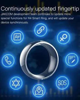 Jackcom R4 Smart Gredzenu Valkājamas Ierīces NFC Burvju Gredzenu Ūdensizturīgs Veselības Vīrieši Sievietes Gredzens Rotaslietas IOS Android Tālrunis Melns Gredzens