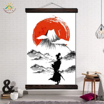 Japānas samuraju Kareivis Mūsdienu Wall Art Print Mākslas Plakāti un Izdrukas Ritiniet uz Kanvas Glezna Attēlus Dzīvojamā Istaba