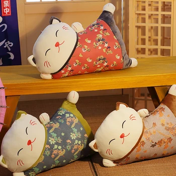 Japāņu stila laimīgs kaķis spilvens divējāda lietojuma dīvāns atpakaļ spilvenu office drošības jostu vidukļa spilvenu auto jostasvietas spilvens