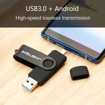 JASTER OTG USB 3.0 128GB USB Flash Drive 16GB 32GB Divas Puses Pen Drive Android Mobilā Telefona 8GB USB Stick 64GB Pendrive