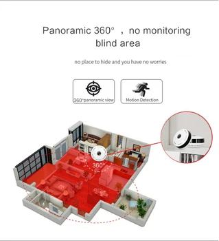 Jauna 360 Grādu Home Security, IP Kameras 960P Smart Panorāmas KĪN P2P Bezvadu Platleņķa Objektīvs CCTV Wifi Kameru Bērnu TF Kartes Monitors