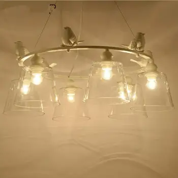 Jaunas mākslas sveķu putnu Piekariņu Gaismas led lampas dzīvojamā istabā led Pendant spuldzes E27 led gaismas led stikla gaismas spīdumu Kulons lampas Z20