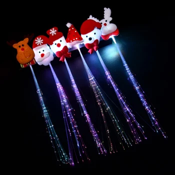 Jauno Modes 30pcs LED Gaismu Izstaro Krāsainu Flash Matu Bize Halloween Ziemassvētku Dāvanu Cepures Puse Šķiedras Matadatu Gaismas