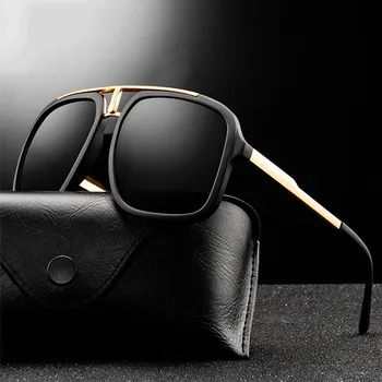Jauno Modes Saulesbrilles Zīmolu, Dizainu, Vintage Vīriešu Kvadrātveida Saules brilles Luksusa Vīriešu Lielgabarīta Toņos Brilles UV400 Gafas de Sol