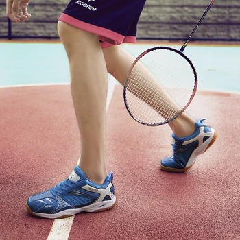 Jauno Mācību Badmintons Kurpes Vīriešiem Blue Anti Slip Tenisa Kurpes Vīriešu Elpojošs Volejbola Čības Kvalitātes Tennnis Čības