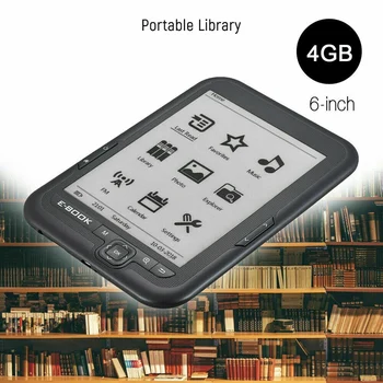 JAUNS-6 Collu 4GB Ebook Lasītājs E-Tintes Capacitive E Grāmatu Gaismas Eink Ekrāna, E-Grāmatu, E-Tintes E-Lasītājs, MP3, ar Lietu, WMA PDF HTML