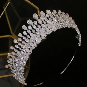 Jauns kritums Tiara kristāla galvassegu kāzu matu aksesuāri, kroņa dārglietas galvu kāzu aksesuāri