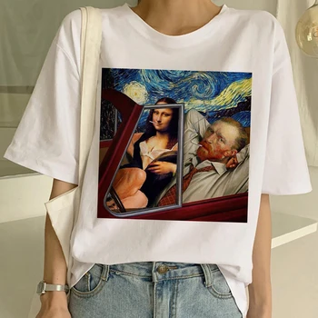 Jauns Van Goga T Krekls Mākslas Glezniecības T Krekls Sievietēm Smieklīgi Izdrukāt Īsām Piedurknēm T-krekls Harajuku Ullzang Tshirt Modes Top Lakrosa Sieviešu