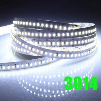 Jaunu 204LEDs/m augstu spilgtumu LED Sloksnes SMD 3014 12V 5m elastīgs led gaismas 1020leds dzidri Balta/Warm White strip bezmaksas piegāde
