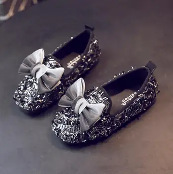 Jaunu dzīvokļu skolēniem rudens jaunas meiteņu kurpes korejas loku rhinestone princese kurpes meitenēm modes savvaļas mīksto zoli kurpes