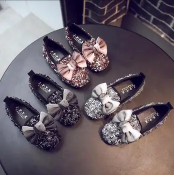 Jaunu dzīvokļu skolēniem rudens jaunas meiteņu kurpes korejas loku rhinestone princese kurpes meitenēm modes savvaļas mīksto zoli kurpes