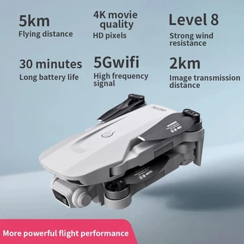 Jaunu F8 dūkoņa 4K IZŠĶIRTSPĒJAS dual kameras ātri mini dūkoņa ar žestu kontroles funkcija, 5G Wifi FPV GPS lidojuma 30 minūtes 2KM profesionālās