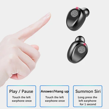 JAUNU F9 Bezvadu Bluetooth Austiņas ar Mikrofonu Touch Kontroli Mini HIFI auss Earbuds Sporta Darbojas Austiņas HD Zvanu