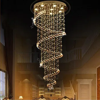 Jaunu, Modernu LED K9 Kristāla Lustra, villa, luksusa Kristāla Lustra Dubultā Kāpnes lampas Dzīvojamā istabā gaismas