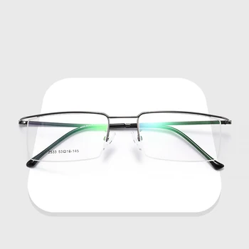 Jaunu Titāna Sakausējuma Brilles Pusi Loka Optisko Rāmis Recepte Briļļu Vadu Templis Brilles Vīriešiem Jaunas Slim Gaismas brilles