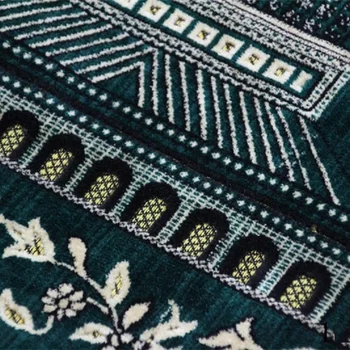 Jaunu Ziedu Islāma Lūgšanas Mat Kašmira-Kā Musulmaņu Lūgšanu Paklājiņš, Sedziņa Zila Zaļie Salāti Musallah Ceļojumu Lūgšanu Paklājs Paklāju Tapete