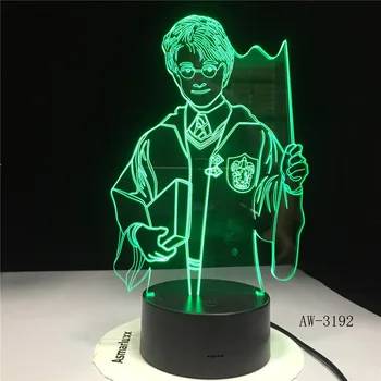 Jaunā 3D Led Lampas Karikatūra Vīriešiem Akrila 7 Krāsu Nakts Gaisma Ar AA Baterijas luminaria USB Lampa bērniem Halloween Rotaļlietas