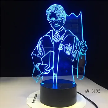Jaunā 3D Led Lampas Karikatūra Vīriešiem Akrila 7 Krāsu Nakts Gaisma Ar AA Baterijas luminaria USB Lampa bērniem Halloween Rotaļlietas