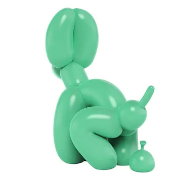 Jaunā Amerikāņu Mākslas Sveķu Rokdarbu Ģeometrija Zaļā Poo Suns Statuja Mākslas Suņu Ziemassvētku Dāvanu Mājās Rakstāmgalda Skulptūru Dekoru M5193