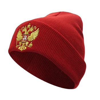 Jaunā Krievijas Ziemas Cepure Vīriešiem, Sievietēm-Siltas Krievijas Ģerbonis Adīta Cepure Skullies Beanies Black Unisex Ziemas Gadījuma Maska Beanie Adīt Vāciņu