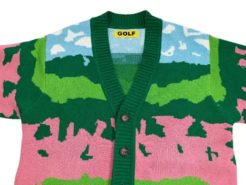 Jaunā luksusa vīriešu golfa Ziedu Le Fleur Tyler, The Creator ainavu Gadījuma Džemperi Jaciņa Āzijas Spraudņa Izmērs Augstas Drake #M14