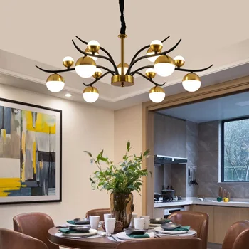 Jaunā, modernā, minimālisma villa mājas dzīvojamā istaba ēdamistaba LED lustras apgaismojums Ziemeļvalstu luksusa guļamistabas studiju lustra