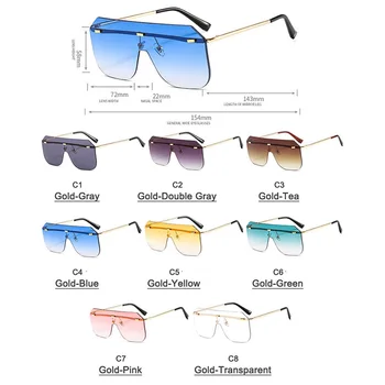 Jaunā One-gabals Dāma Saulesbrilles Integrētā UV Aizsardzība Modes Vīriešiem un Sievietēm Savvaļas Brilles