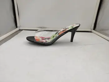 Jaunā pavasara/vasaras produktus sieviešu čības 8cm papēži caurspīdīgu šķiedras plēves čības sexy sieviešu kurpes izmērs 34-48