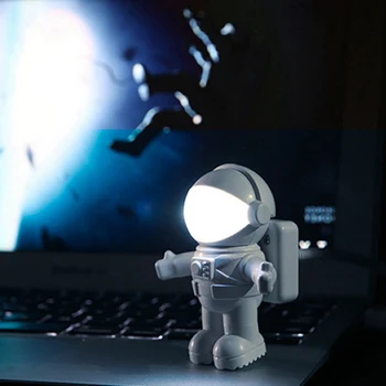 Jaunā Stila Atdzist Jaunu Astronautu Spaceman USB LED Regulējams Nakts Gaisma ar Datoru, DATORU Tastatūras Galda Lampas Gaismā Dzidri Balts Lampada