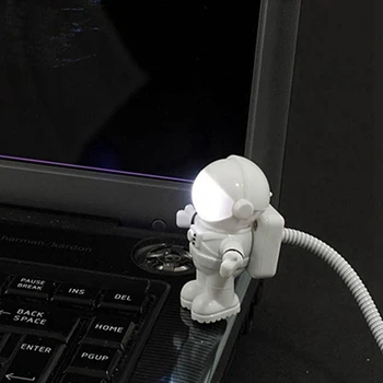 Jaunā Stila Atdzist Jaunu Astronautu Spaceman USB LED Regulējams Nakts Gaisma ar Datoru, DATORU Tastatūras Galda Lampas Gaismā Dzidri Balts Lampada