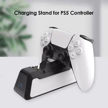 Jaunā Tipa-C USB3.1 Dubultā Ātri Lādētāju Spēle Kontrolieris Ātrā Uzlādēšanas Doka Staciju Kandidēt DualSense par PS5 Bezvadu Kontrolieris