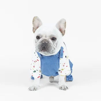 Jaunākās Modes Pet Suņu Apģērbu Četrām Kājām Pavasara Apģērbu Sabiezējums Džinsi Suns Jumpsuits Atdzist Apģērbu Maziem Lieliem Suņiem