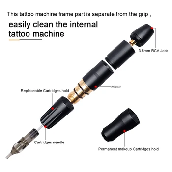 Jaunākās Pastāvīgu Aplauzums Tetovējums Mašīna ar 2 Galvas Starplikas & Shader Microblading Uzacu acu zīmulis Lūpu Tetovējums pildspalvu Komplekts