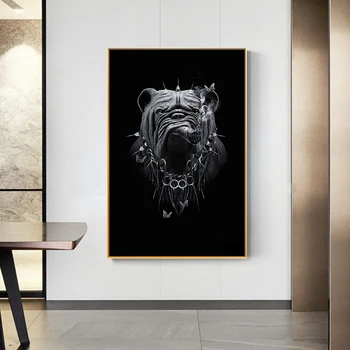 Jautri Mākslas Smēķēšanas Suns Kanvas Glezna Plakāti un Izdrukas Black Dzīvniekiem, Wall Art Pictures Mājas Dzīvojamā Telpu Dekorēšana