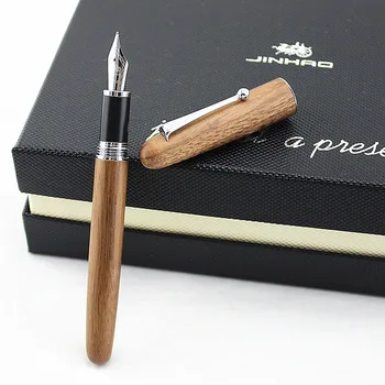 Jinhao Augstas Kvalitātes Luksus koka strūklakas pildspalvas tintes pildspalvas nib 0.5 mm caneta tinteiro Biroja Stylo strūklas Penna stilografica