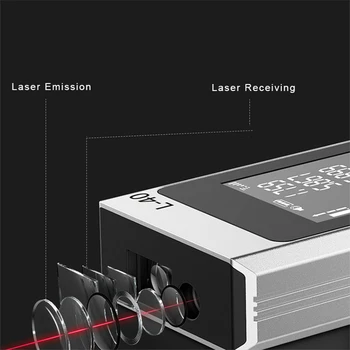 JRTMFG Jaunu Laser Rangefinder HD Digitālais Displejs Ekrāna Measurer Alumīnija Sakausējuma Metāla USB IP54 Mini Rokas Lāzera Attāluma Mērītājs