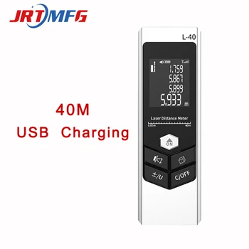 JRTMFG Jaunu Laser Rangefinder HD Digitālais Displejs Ekrāna Measurer Alumīnija Sakausējuma Metāla USB IP54 Mini Rokas Lāzera Attāluma Mērītājs