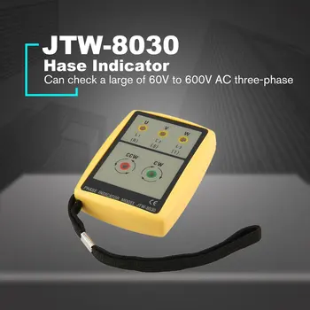 JTW JTW-8030 Portatīvo 3 Fāžu Skaitītāja Multimetrs Klātbūtni Rotācijas Testeri Fāzes Indikators Detektoru Metru LED Svilpe