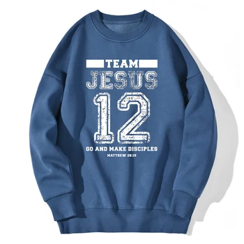 Jēzus 12 Drukāt Vīriešu sporta Krekls O-veida kakla Hip Hop Apģērbu Outwear Hipster Džemperi ar garām Piedurknēm 2020 Jaunu Gadījuma Sudaderas Masculino