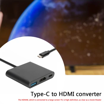 Kabeļa Pārveidotāju 3-in-1 USB3.1 Pārveidotājs ar Slēdzi USB-C USB3.0 + 4K HDMI + PD USB-C Adapteris, Nintendo Slēdzis