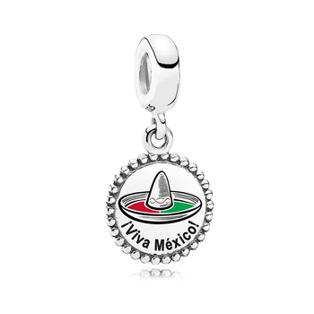 Kakany Augstas kvalitātes S925 Sirds formas Meksikas Karoga, Stilīgs Salmu Cepure Piekariņa Godu Lepni Meksikas Limited Edition Dāvanu