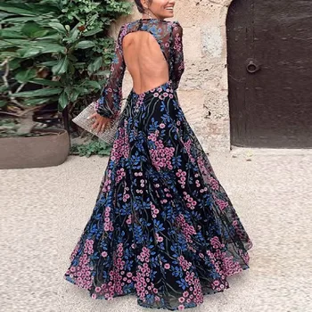 KANCOOLD kleita Sievietēm Linga Krusta Kāzu Backless O-veida Kakla Elegants Puse Slim Dobi Mežģīņu Kleita Streetwear kleita momen 2020MAR27