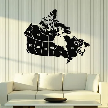 Kanādas Kartes Sienas Decal Skolas Dzīvojamā Istabā, Guļamistabā, Mājas Apdare Kanādas Mākslas Līmplēves, Logu Uzlīmes, Vārdus Noņemams Sienas M780
