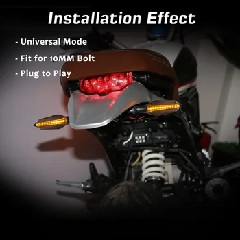 Karcle Universālo Motociklu Pagrieziena Signālus, LED Gaismas, kas Plūst Mirgo Indikators Sērijveida 12.8 V Aizmugurējie bremžu Signāls Darbojas Lampas