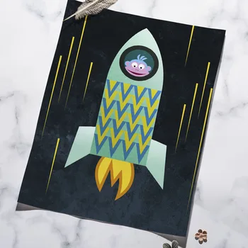 Karikatūra Citplanētiešu Robotu Kosmosa Zēns Ziemeļvalstu Audekls Plakāti Un Izdrukas Sienas Mākslas Audekls Gleznošanai Drukāt Sienas, Attēlus Istaba Bērniem