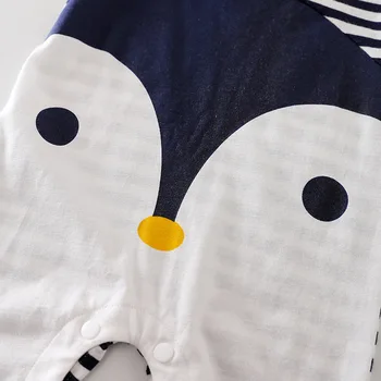 Karikatūra Pingvīns Dzīvnieku Bērni Lien Uzvalks Kokvilnas Meiteņu Bērnu Jumpsuit Sleepsuit jauno dzimis bērnu drēbes, bērnu kostīmu 0 līdz 18 mēnešiem