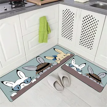 Karikatūra Trīs Trušu Modelis Paklāju Bērnu Istabas Gudrs Guļamistabas Gultas Paklāja Grīdas Paklājs, Virtuves Ilgi Kopā Paklājiņu Komplekts