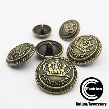 Karsts! vairumtirdzniecības vainaga formas pogas, metāla vintage britu stila mēteli tranšejas virsdrēbes atbilstu pogu 25mm pogas 10pcs par daudz
